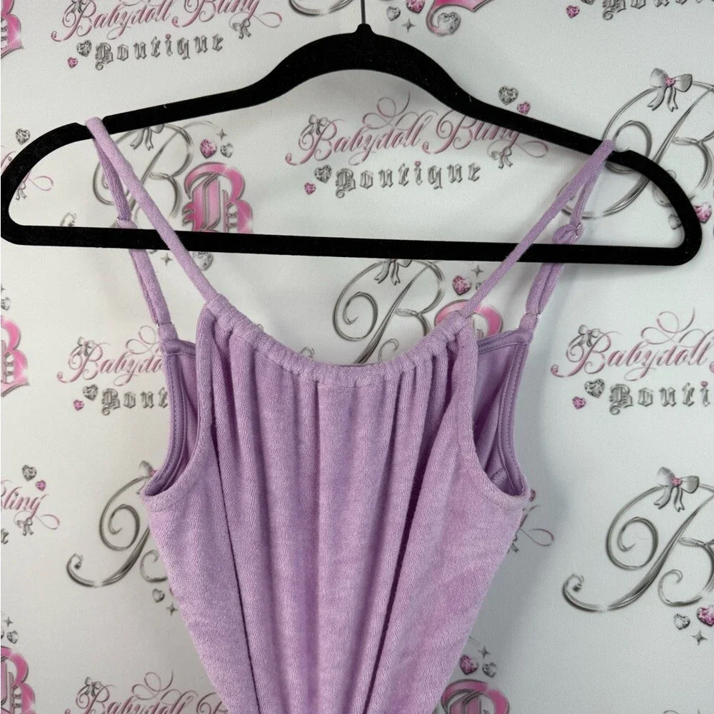 MAJORELLE dress cut out sides Oring detail terry cloth towel Lavender Dress - Picture 3 of 15